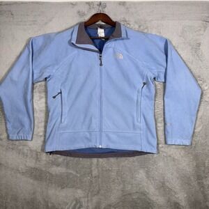 The North‎ Face Women's Fleece Jacket Full Zip Light Blue Sz Large Retro Classic
